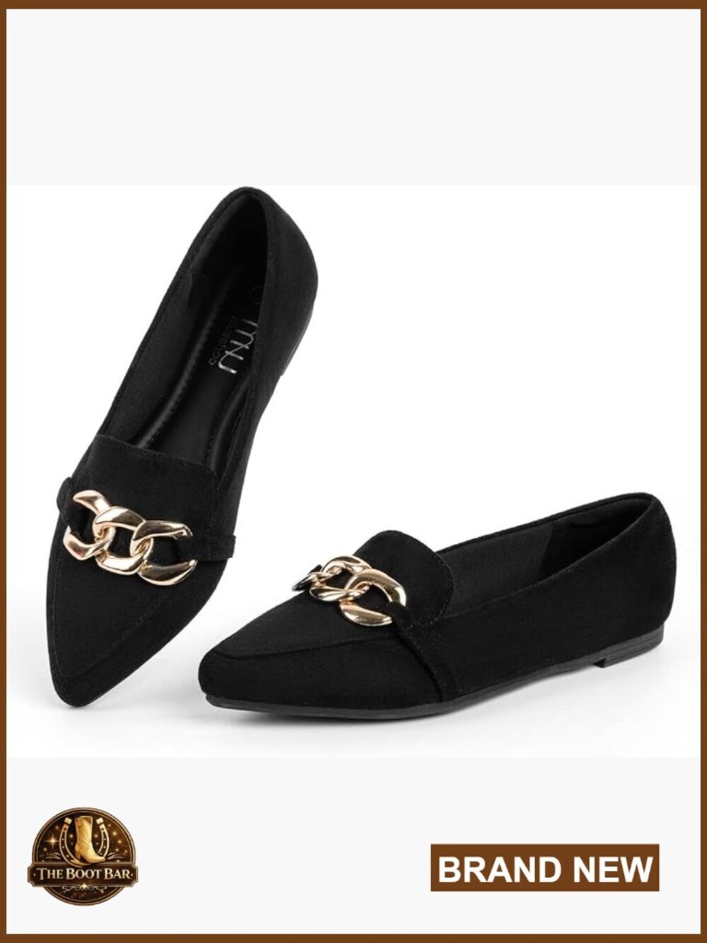 Women's Loafers Comfortable Chain Flats Slip-On Shoes Office Work